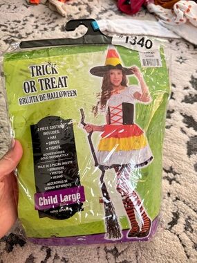 Child Large Witch Costume - Red, Yellow, White